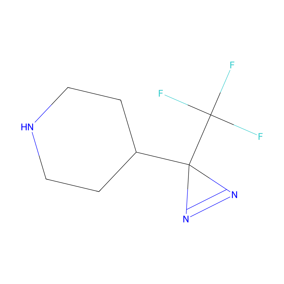 4-[3-(trifluoromethyl)-3H-diazirin-3-yl]piperidine molecular structure, CAS 2219407-48-2