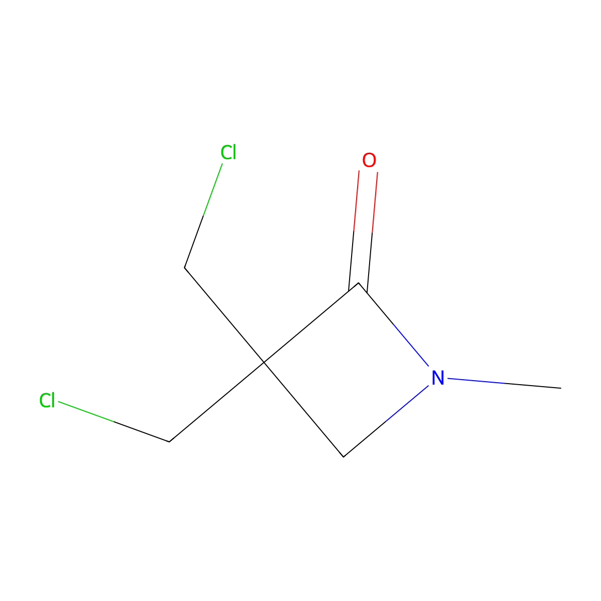3,3-Bis(chloromethyl)-1-methylazetidin-2-one molecular structure, CAS 2219407-51-7