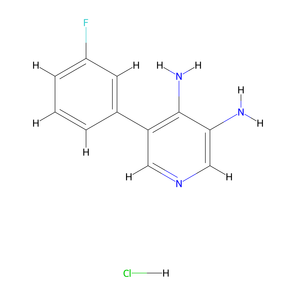 5-(3-Fluorophenyl)pyridine-3,4-diamine hydrochloride molecular structure, CAS 2219407-53-9