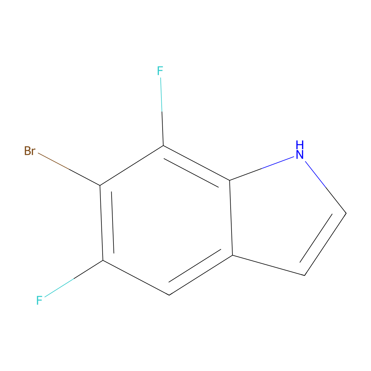 6-bromo-5,7-difluoro-1H-indole molecular structure, CAS 2219407-58-4
