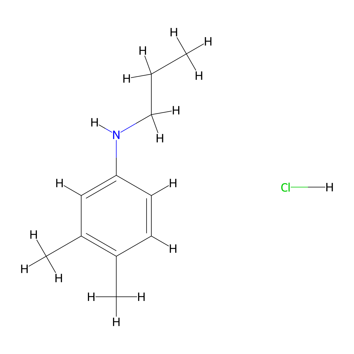 3,4-dimethyl-N-propylaniline hydrochloride molecular structure, CAS 2219407-59-5