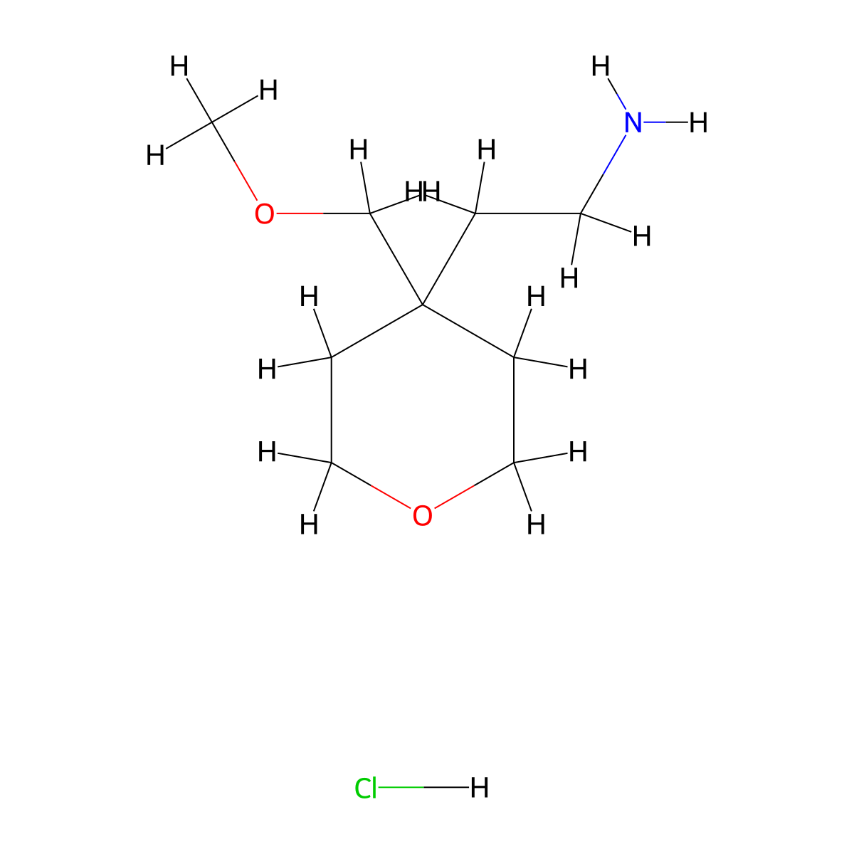 2-(4-(Methoxymethyl)oxan-4-yl)ethan-1-amine hydrochloride molecular structure, CAS 2219407-68-6