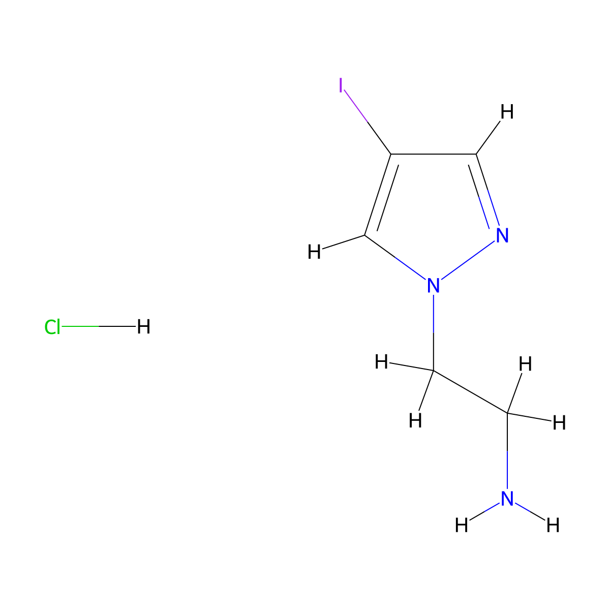 2-(4-iodo-1H-pyrazol-1-yl)ethan-1-amine hydrochloride molecular structure, CAS 2219407-69-7