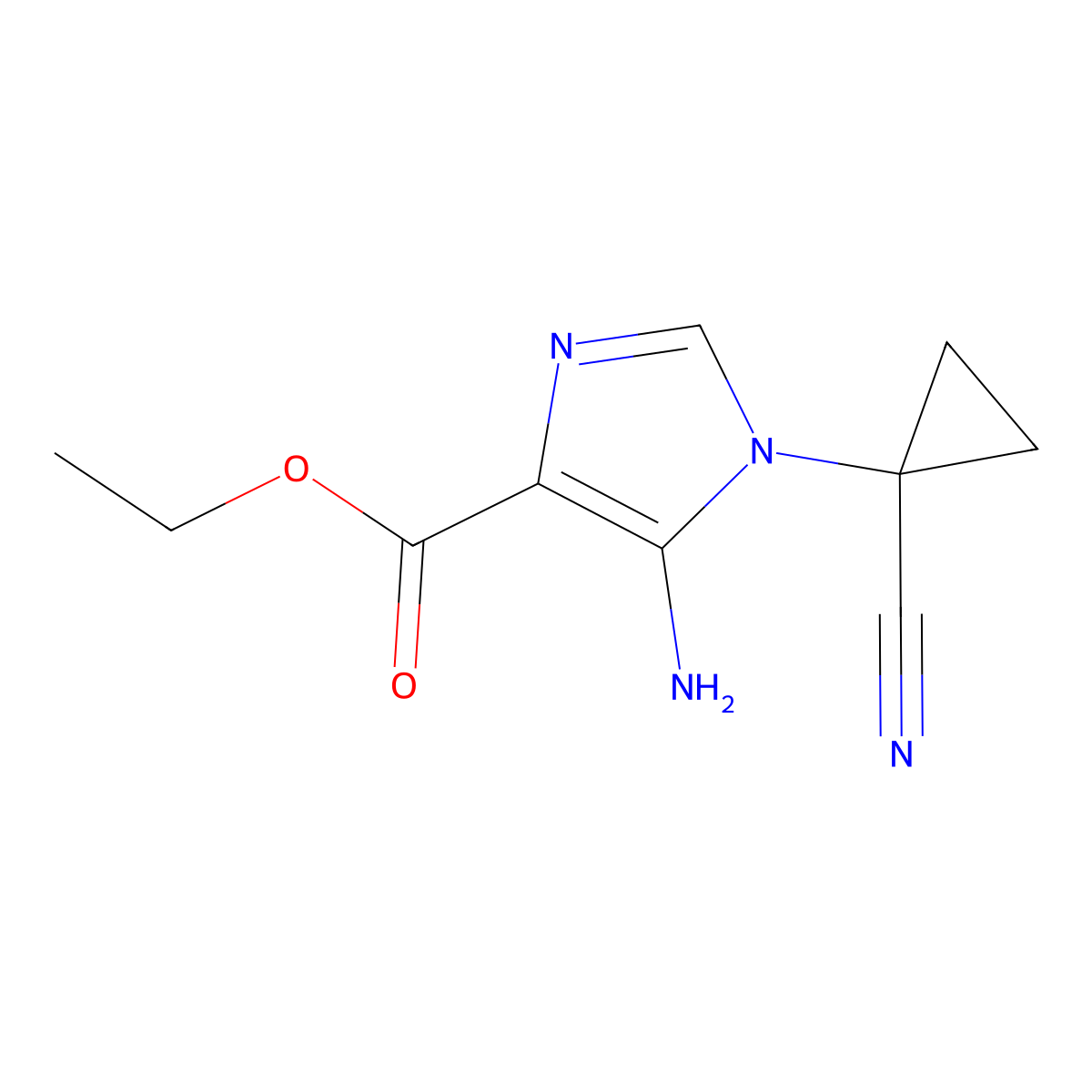 Ethyl 5-amino-1-(1-cyanocyclopropyl)-1H-imidazole-4-carboxylate molecular structure, CAS 2219407-70-0