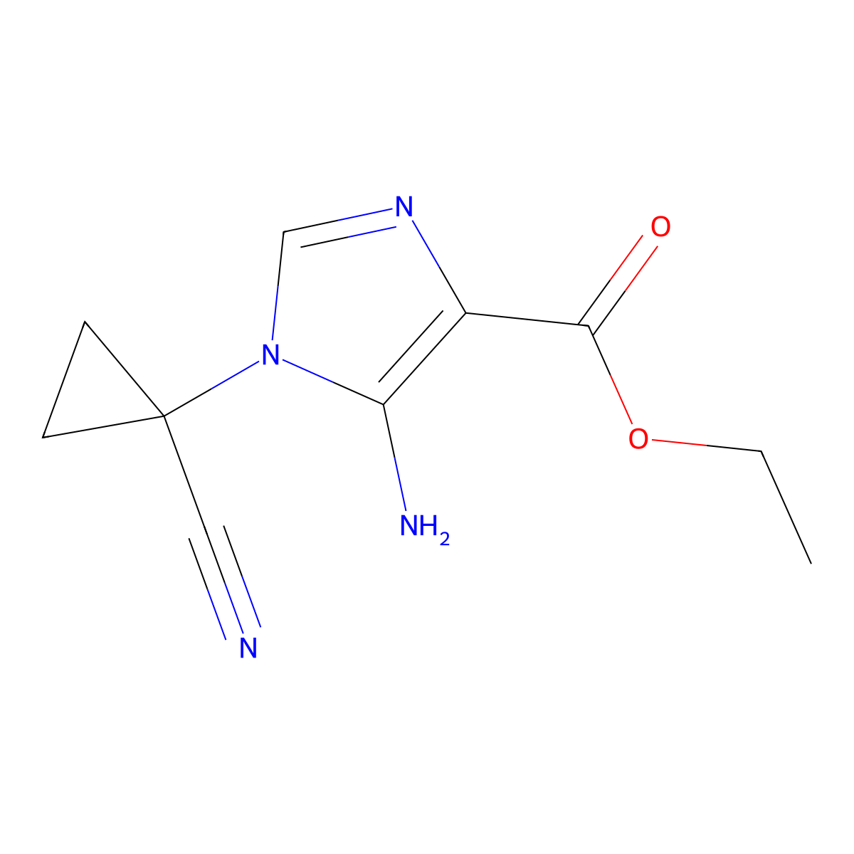 Ethyl 5-amino-1-(1-cyanocyclopropyl)-1H-imidazole-4-carboxylate molecular structure, CAS 2219407-70-0