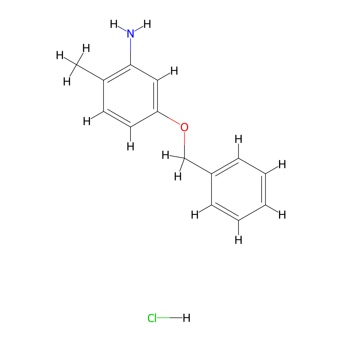 5-(Benzyloxy)-2-methylaniline hydrochloride molecular structure, CAS 2219407-71-1