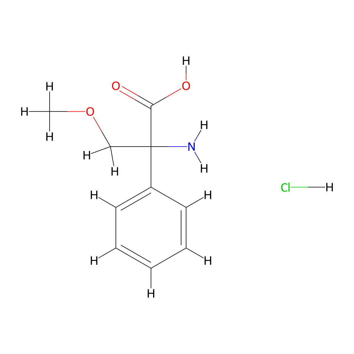 2-Amino-3-methoxy-2-phenylpropanoic acid hydrochloride molecular structure, CAS 2219407-75-5