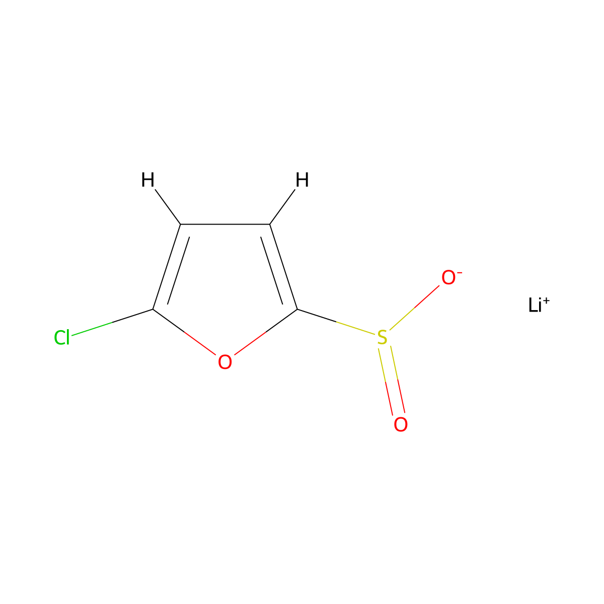 Lithium(1+) ion 5-chlorofuran-2-sulfinate molecular structure, CAS 2219407-85-7