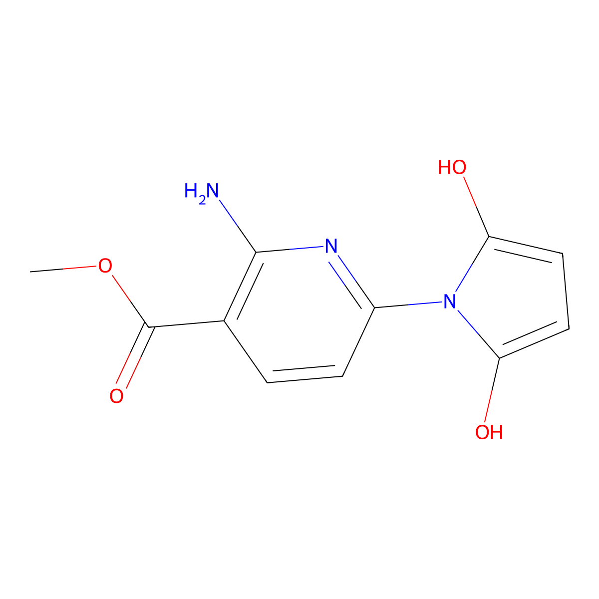 methyl 2-amino-6-(2,5-dihydroxy-1H-pyrrol-1-yl)pyridine-3-carboxylate molecular structure, CAS 2219407-86-8