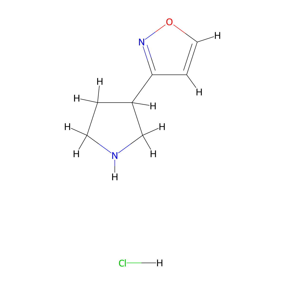 3-(Pyrrolidin-3-yl)-1,2-oxazole hydrochloride molecular structure, CAS 2219408-19-0
