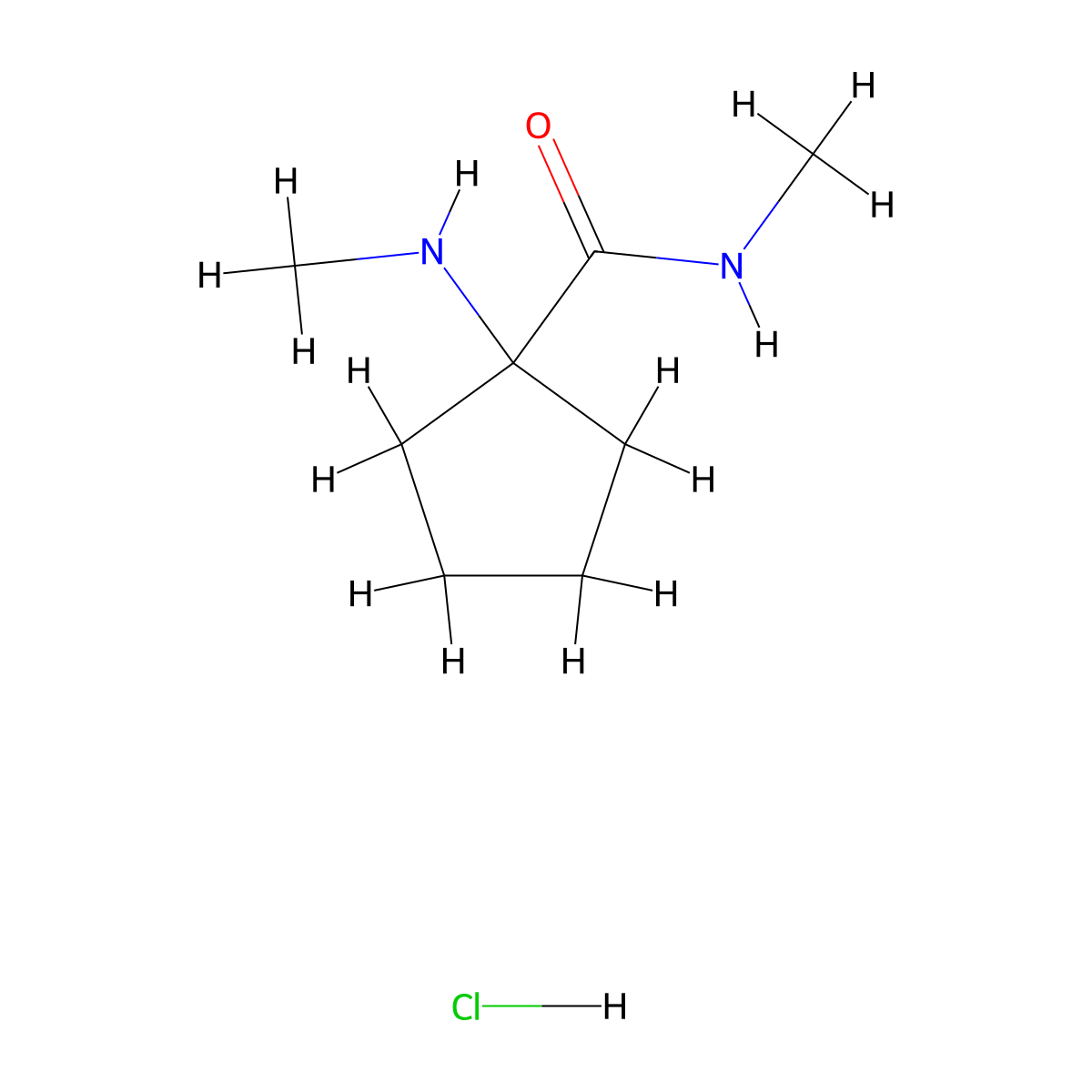 N-methyl-1-(methylamino)cyclopentane-1-carboxamide hydrochloride molecular structure, CAS 2219408-37-2
