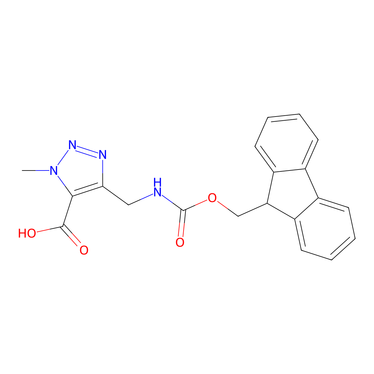 4-(((((9H-fluoren-9-yl)methoxy)carbonyl)amino)methyl)-1-methyl-1H-1,2,3-triazole-5-carboxylic acid molecular structure, CAS 2219408-47-4