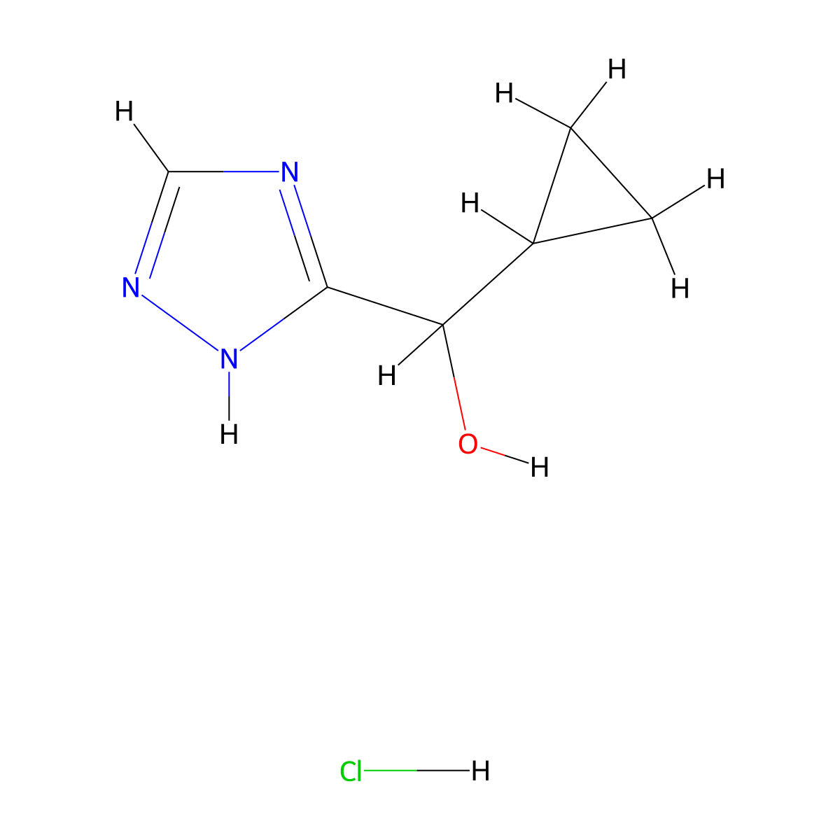 Cyclopropyl(4H-1,2,4-triazol-3-yl)methanol hydrochloride molecular structure, CAS 2219408-78-1