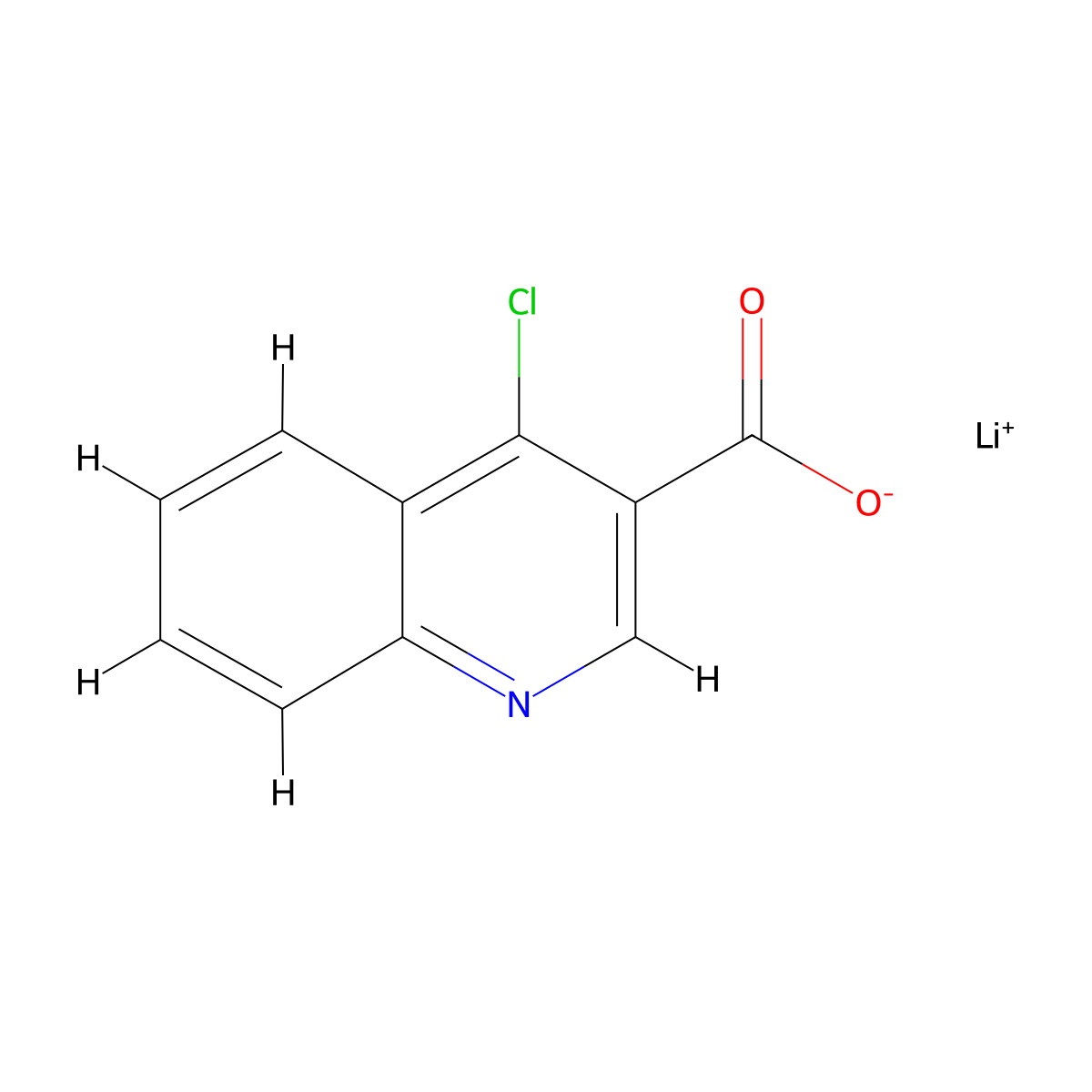 Lithium(1+) ion 4-chloroquinoline-3-carboxylate molecular structure, CAS 2219408-85-0