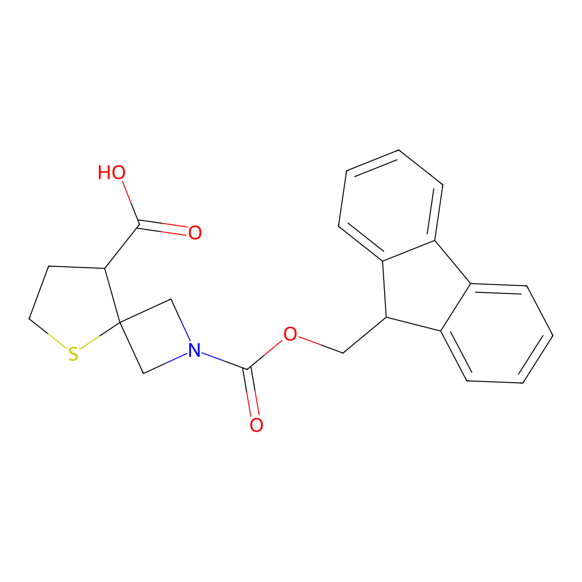 2-{[(9H-fluoren-9-yl)methoxy]carbonyl}-5-thia-2-azaspiro[3.4]octane-8-carboxylic acid molecular structure, CAS 2219408-87-2