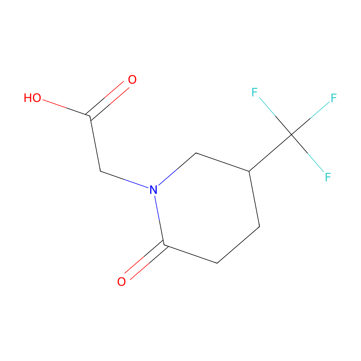 2-[2-Oxo-5-(trifluoromethyl)piperidin-1-yl]acetic acid molecular structure, CAS 2219408-90-7