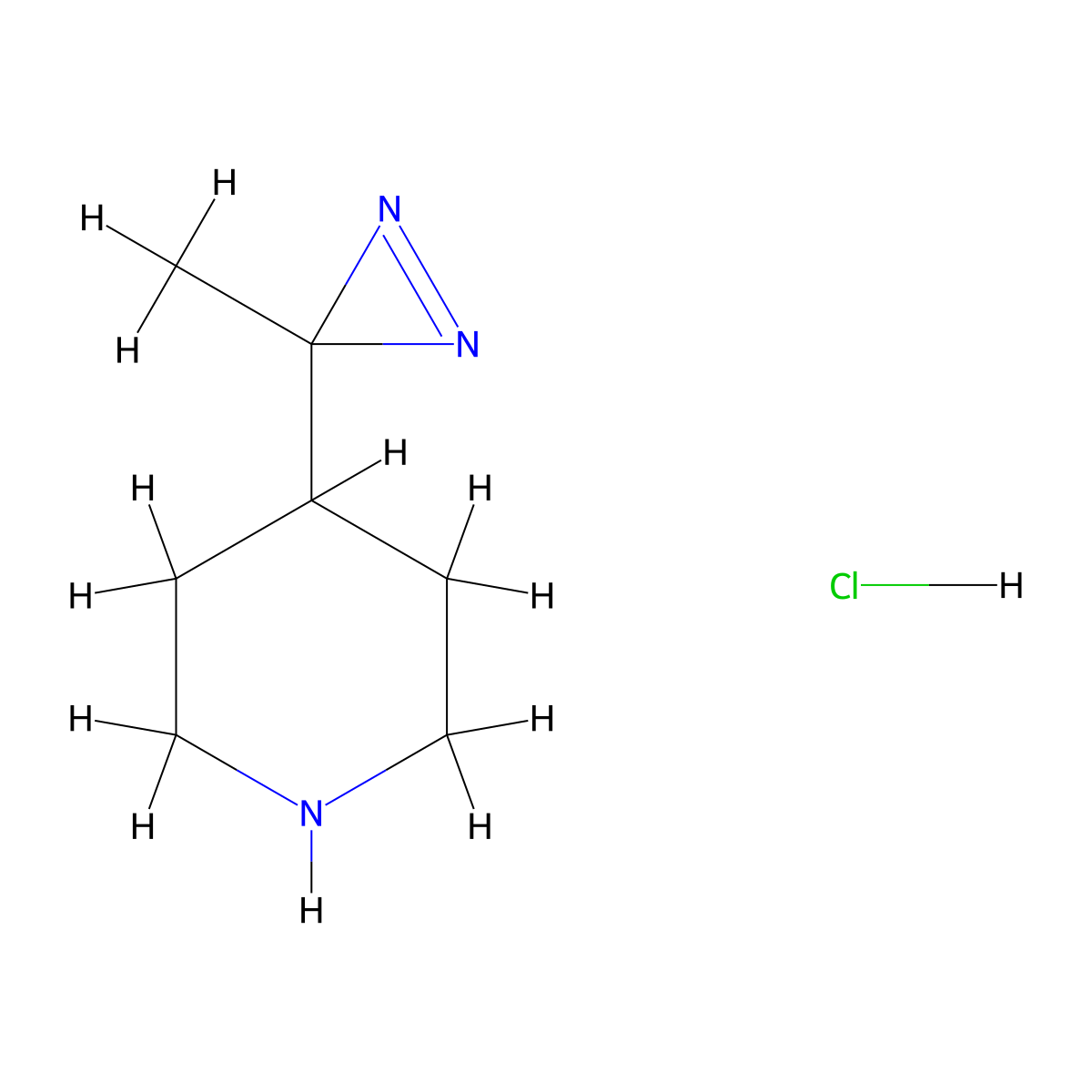 4-(3-methyl-3H-diazirin-3-yl)piperidine hydrochloride molecular structure, CAS 2219408-99-6