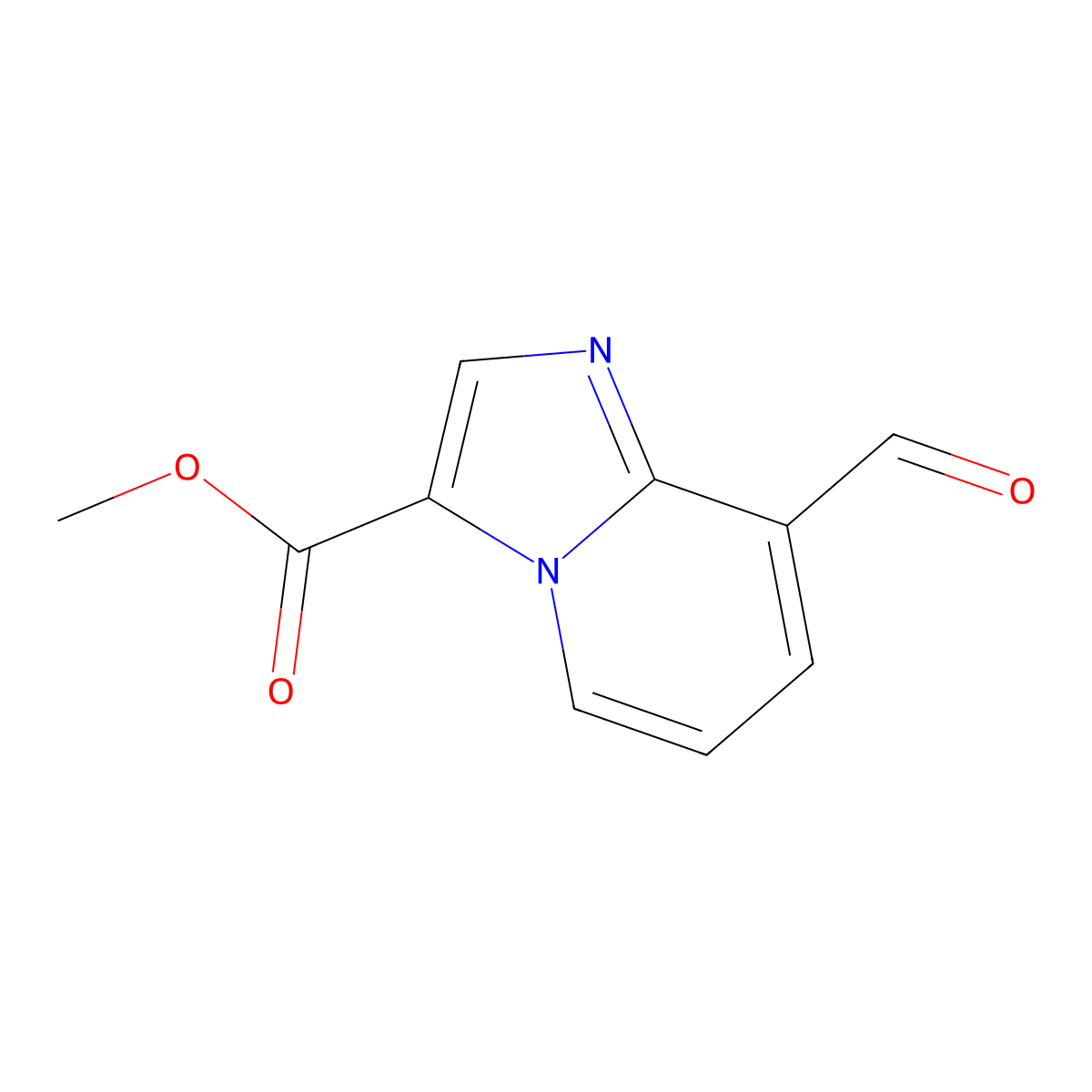 Methyl 8-formylimidazo[1,2-a]pyridine-3-carboxylate molecular structure, CAS 2219409-02-4