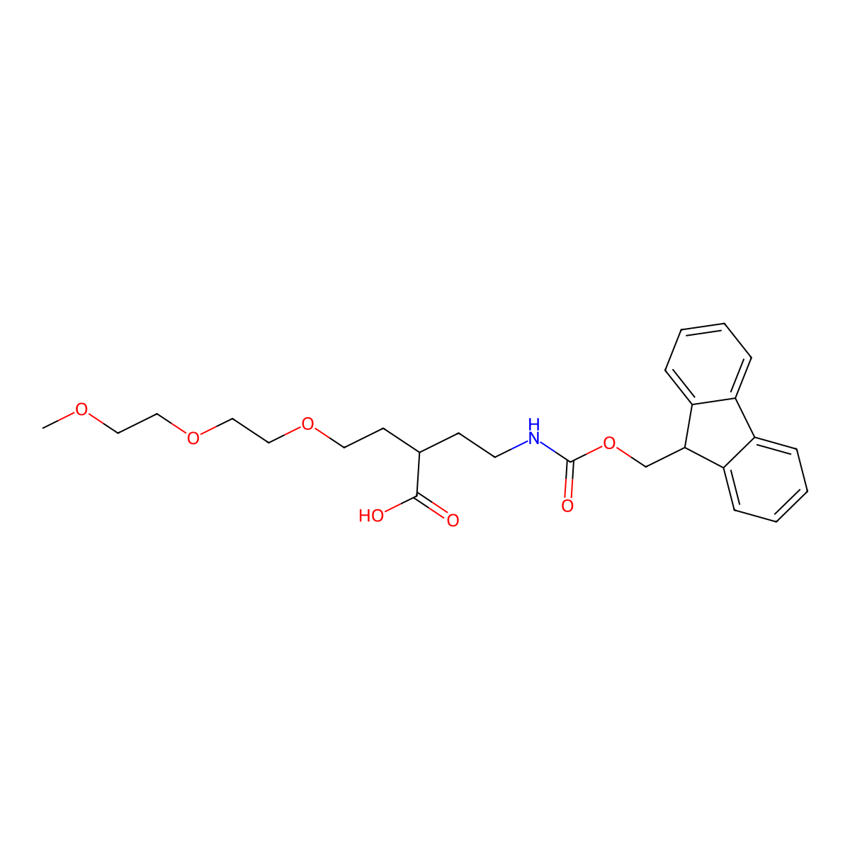 4-({[(9H-fluoren-9-yl)methoxy]carbonyl}amino)-2-{2-[2-(2-methoxyethoxy)ethoxy]ethyl}butanoic acid molecular structure, CAS 2219409-07-9