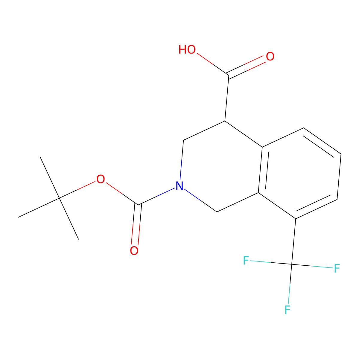 2-((Tert-butoxy)carbonyl)-8-(trifluoromethyl)-1,2,3,4-tetrahydroisoquinoline-4-carboxylic acid molecular structure, CAS 2219418-99-0