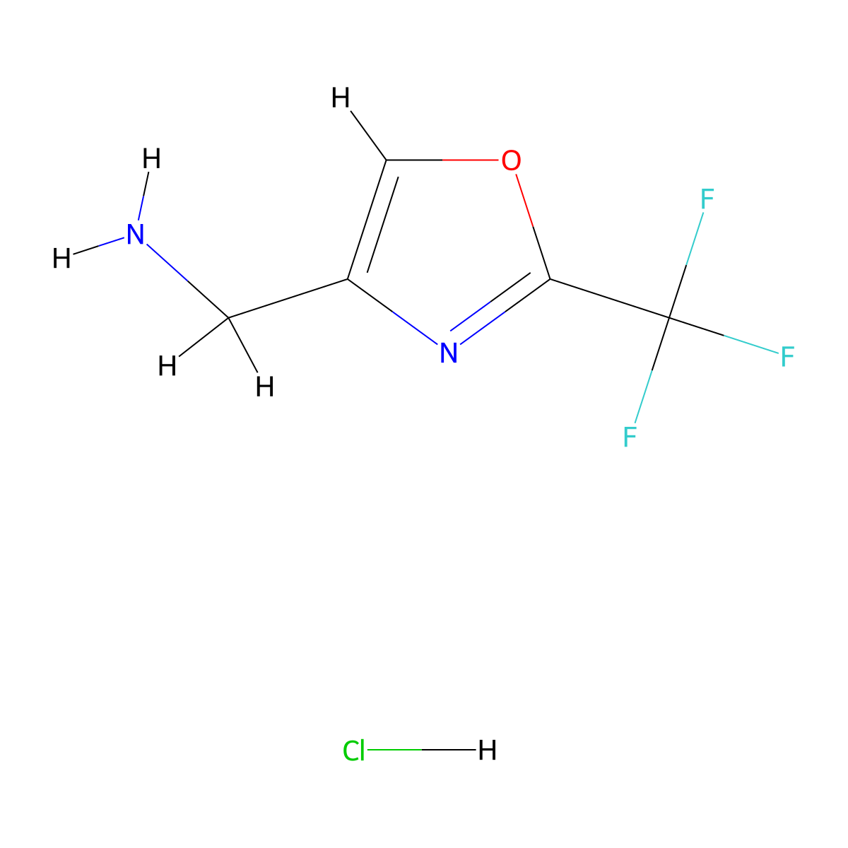 (2-(Trifluoromethyl)-1,3-oxazol-4-yl)methanamine hydrochloride molecular structure, CAS 2219419-00-6