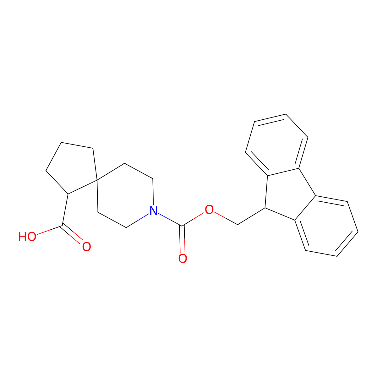8-{[(9H-fluoren-9-yl)methoxy]carbonyl}-8-azaspiro[4.5]decane-1-carboxylic acid molecular structure, CAS 2219419-05-1