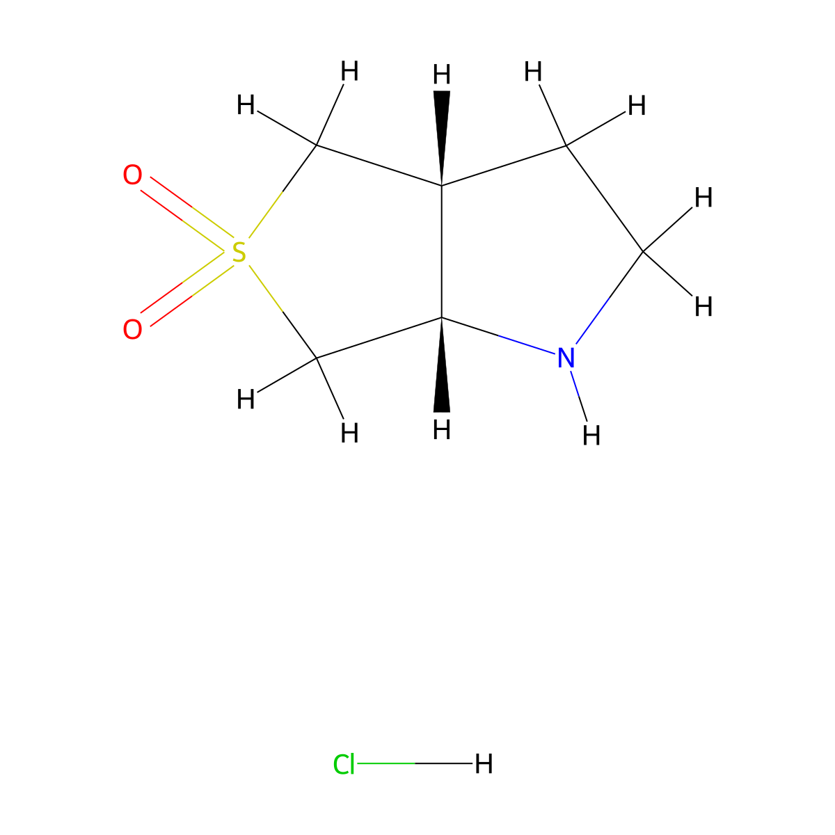 rac-(3aR,6aS)-hexahydro-1H-5lambda6-thieno[3,4-b]pyrrole-5,5-dione hydrochloride molecular structure, CAS 2219419-10-8