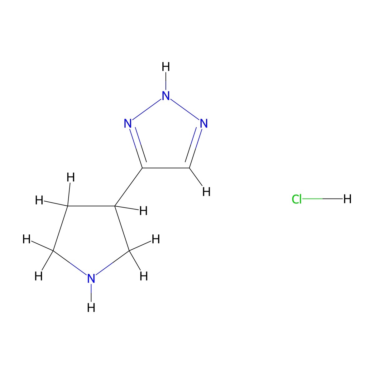 5-(pyrrolidin-3-yl)-1H-1,2,3-triazole hydrochloride molecular structure, CAS 2219419-35-7