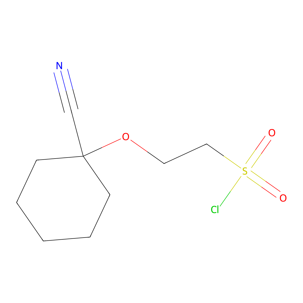 2-((1-Cyanocyclohexyl)oxy)ethane-1-sulfonyl chloride molecular structure, CAS 2219419-38-0