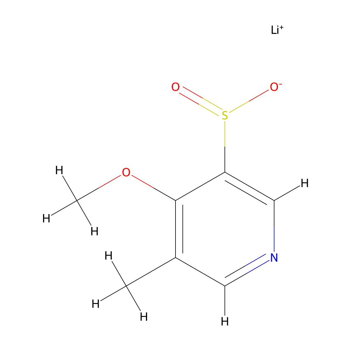 Lithium(1+) ion 4-methoxy-5-methylpyridine-3-sulfinate molecular structure, CAS 2219419-49-3
