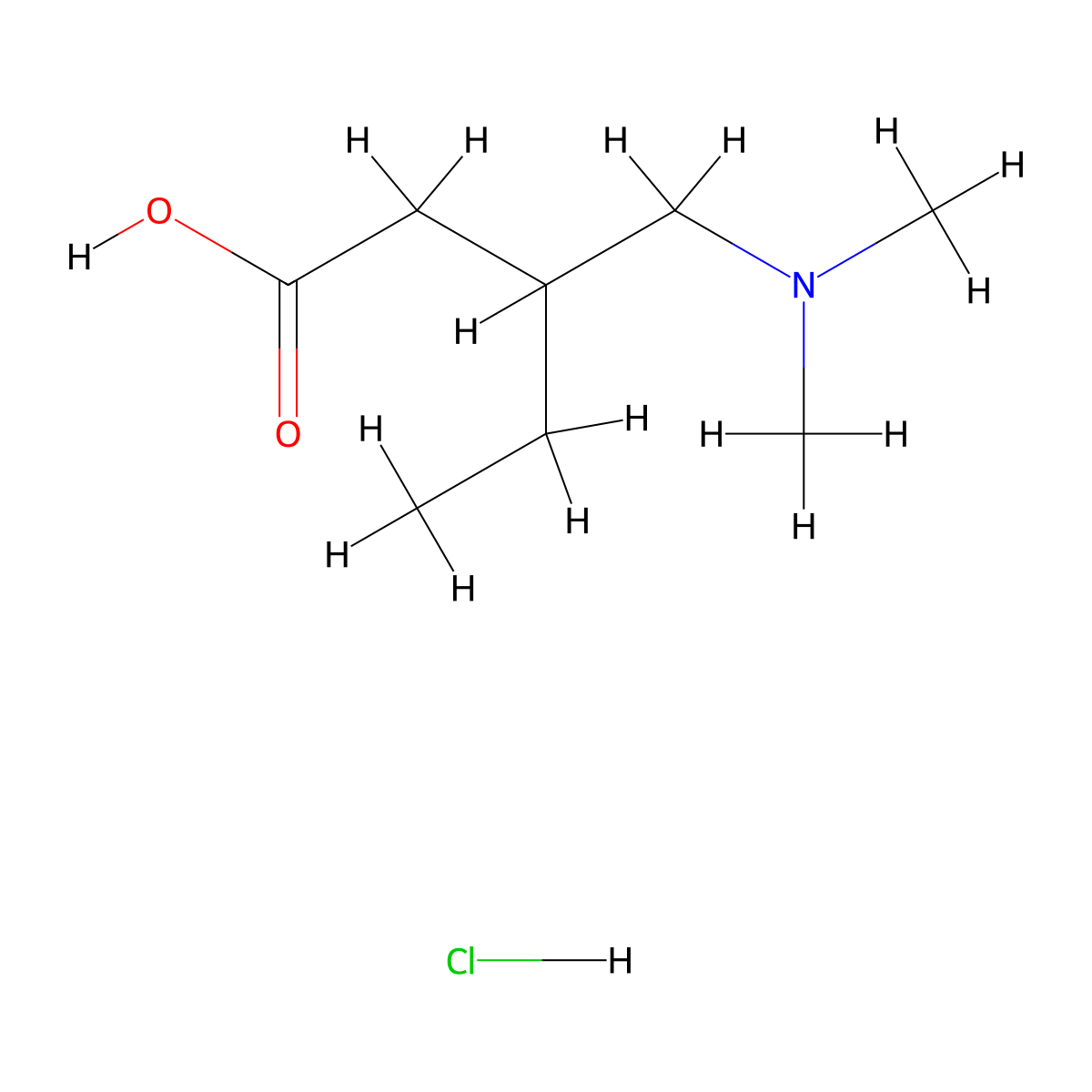 3-[(Dimethylamino)methyl]pentanoic acid hydrochloride molecular structure, CAS 2219419-54-0