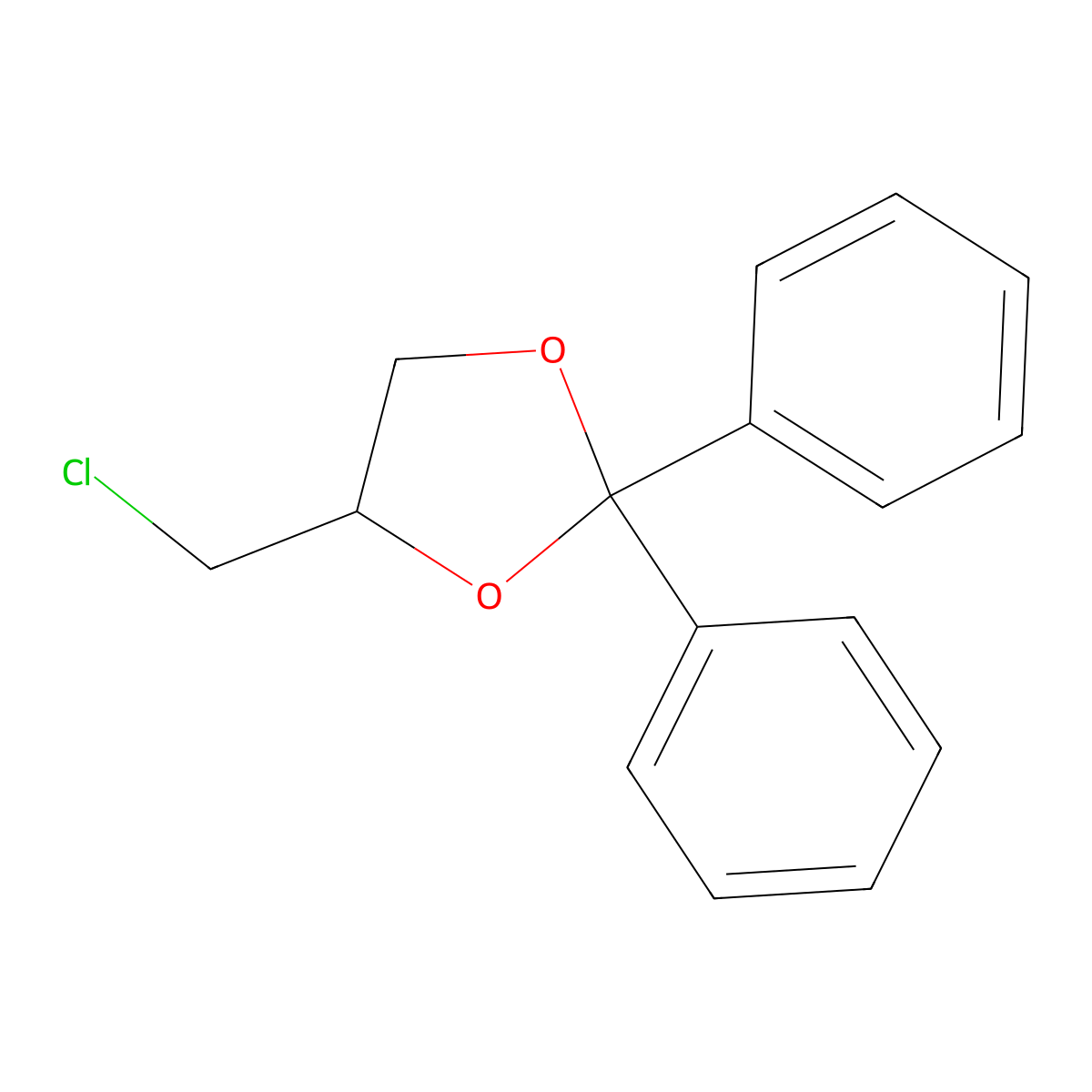 1,3-Dioxolane, 4-(chloromethyl)-2,2-diphenyl- molecular structure, CAS 22195-38-6