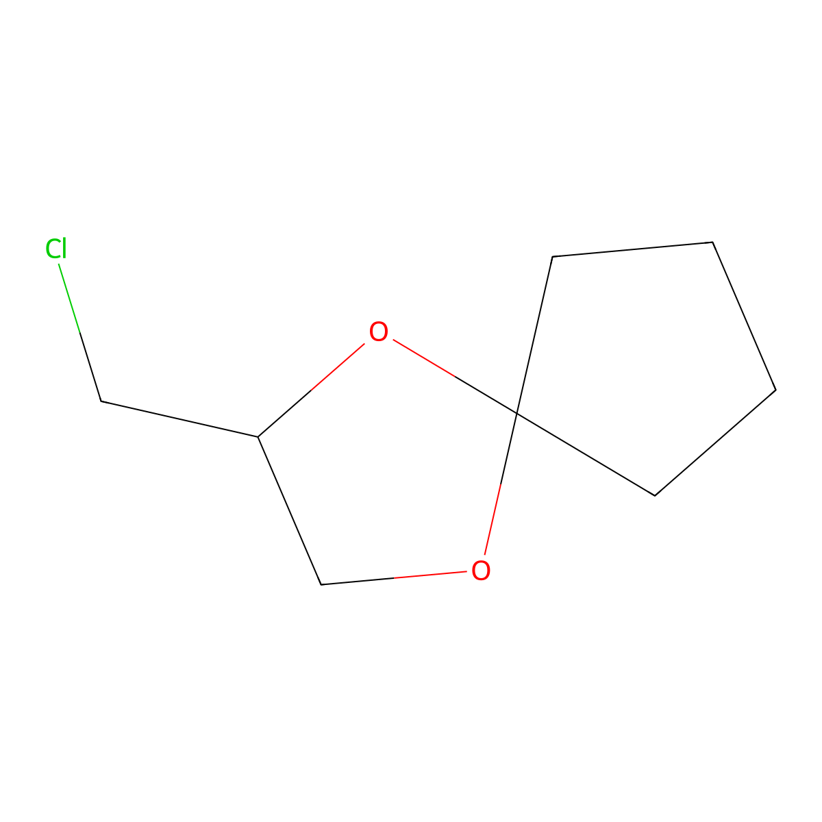 2-(Chloromethyl)-1,4-dioxaspiro[4.4]nonane molecular structure, CAS 22195-53-5