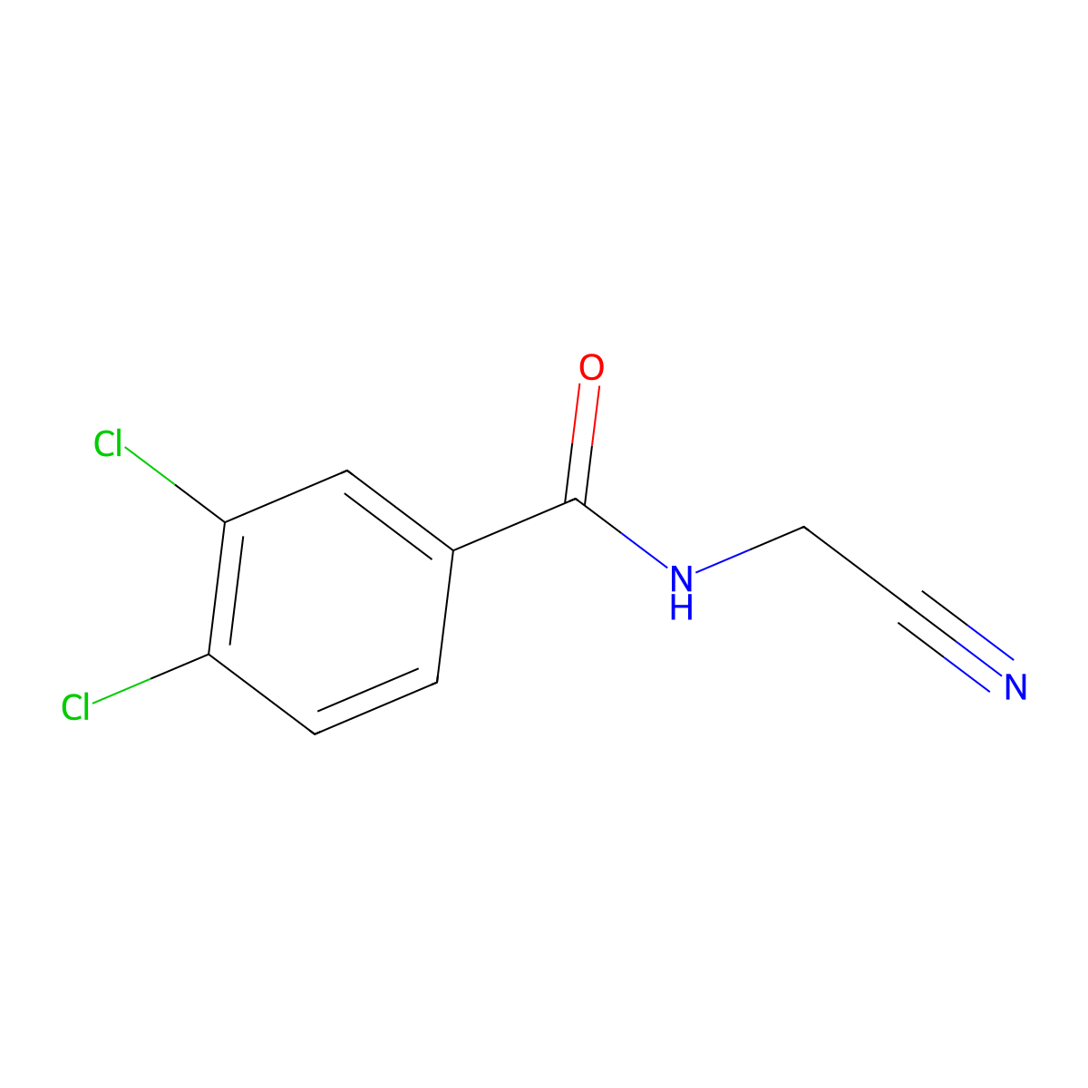 3,4-dichloro-N-(cyanomethyl)benzamide molecular structure, CAS 22198-20-5