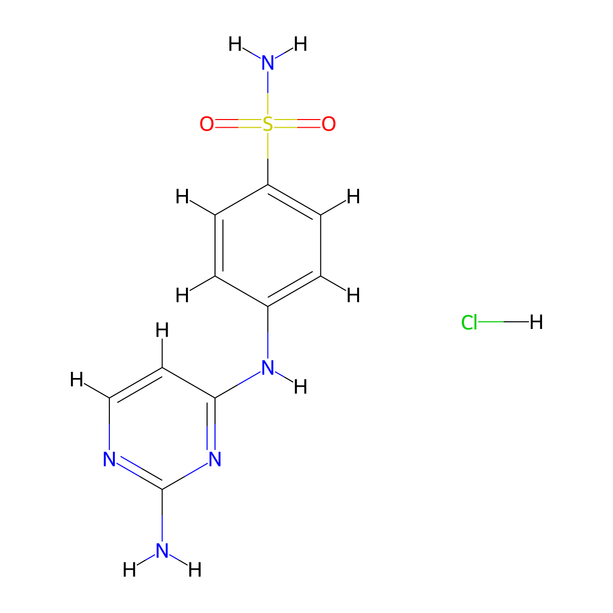 4-(2-Amino-4-pyrimidylamino)benzenesulfonamide hydrochloride molecular structure, CAS 22199-93-5