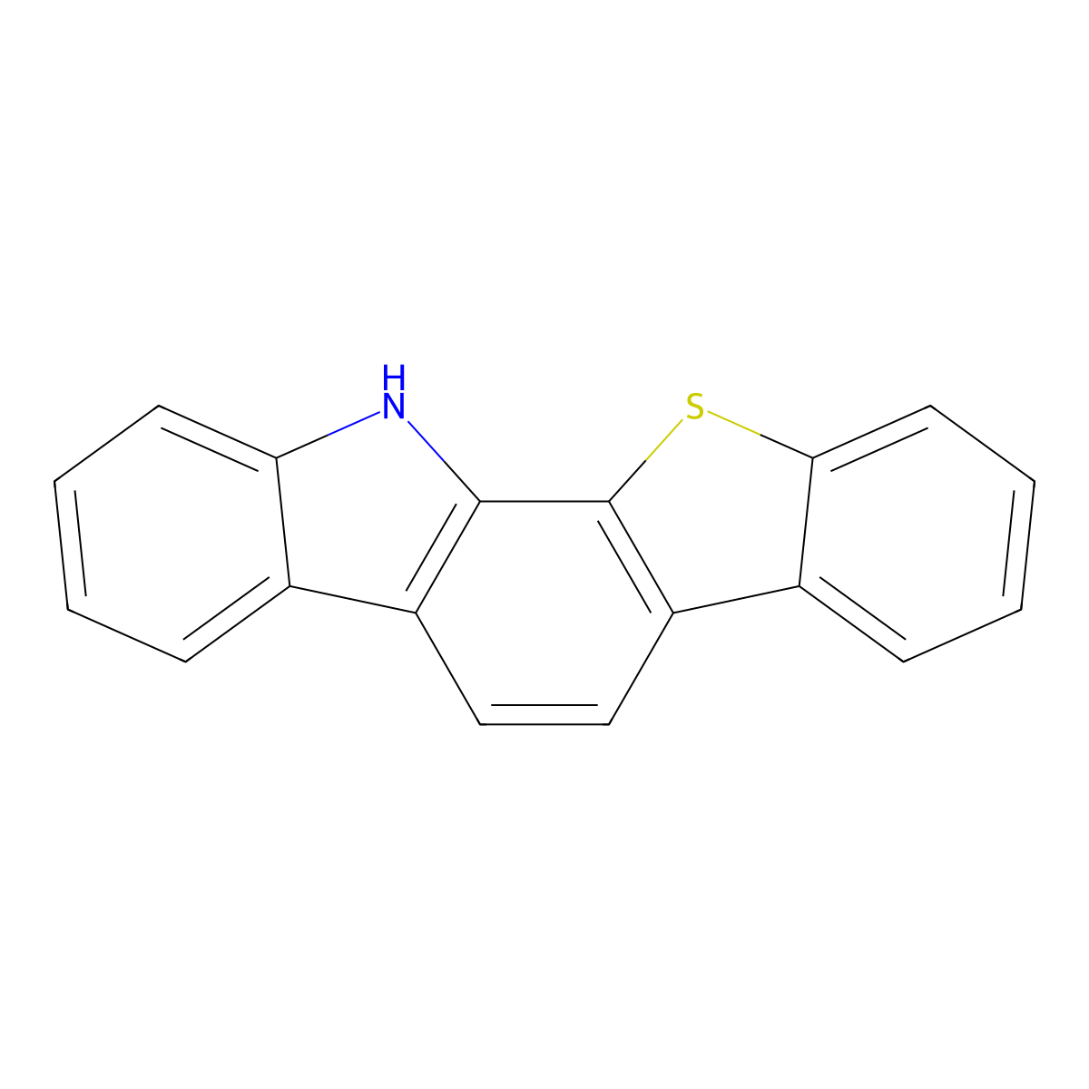 12H-Benzo[4,5]thieno[2,3-a]carbazole molecular structure, CAS 222-21-9
