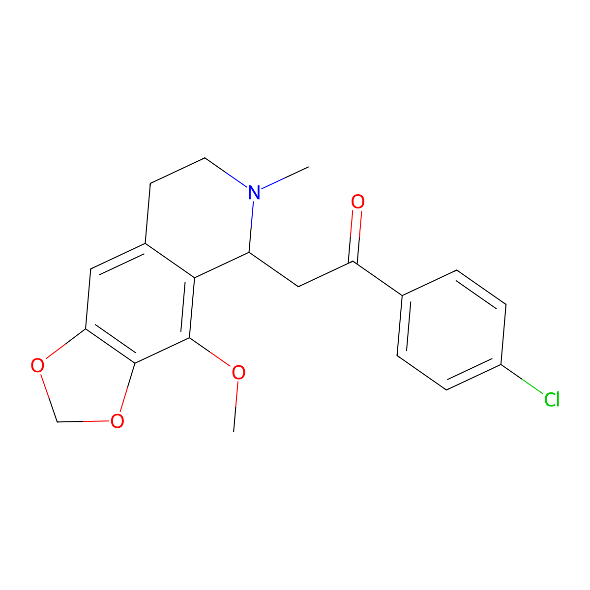 1-(4-Chlorophenyl)-2-(4-methoxy-6-methyl-5,6,7,8-tetrahydro-[1,3]dioxolo[4,5-g]isoquinolin-5-yl)ethanone molecular structure, CAS 2220-05-5