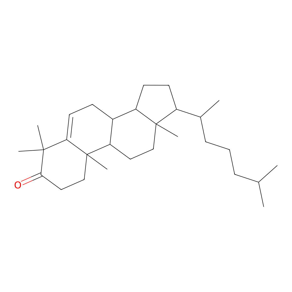 4,4-Dimethyl cholest-5-en-3-one molecular structure, CAS 2220-42-0