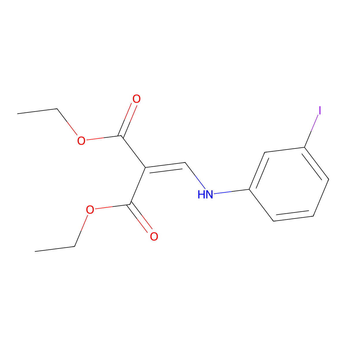 Diethyl 2-((3-iodophenylamino)methylene)malonate molecular structure, CAS 22200-47-1