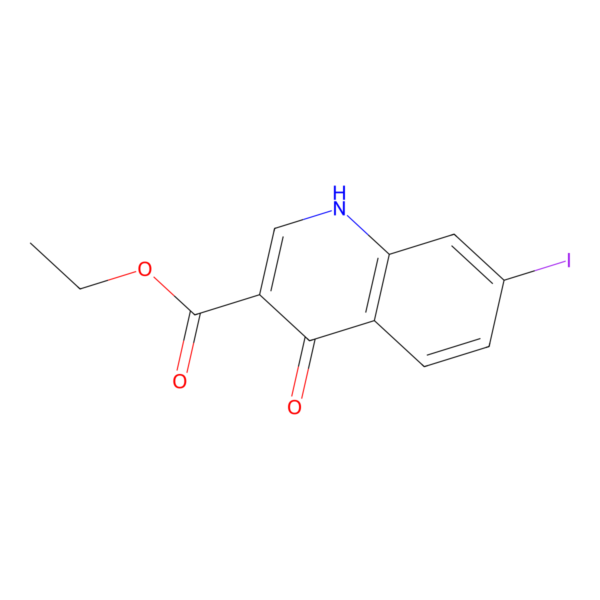 Ethyl 4-hydroxy-7-iodoquinoline-3-carboxylate molecular structure, CAS 22200-48-2