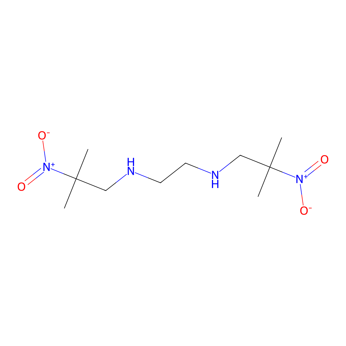 1,2-Ethanediamine, N,N'-bis(2-methyl-2-nitropropyl)- molecular structure, CAS 22201-10-1