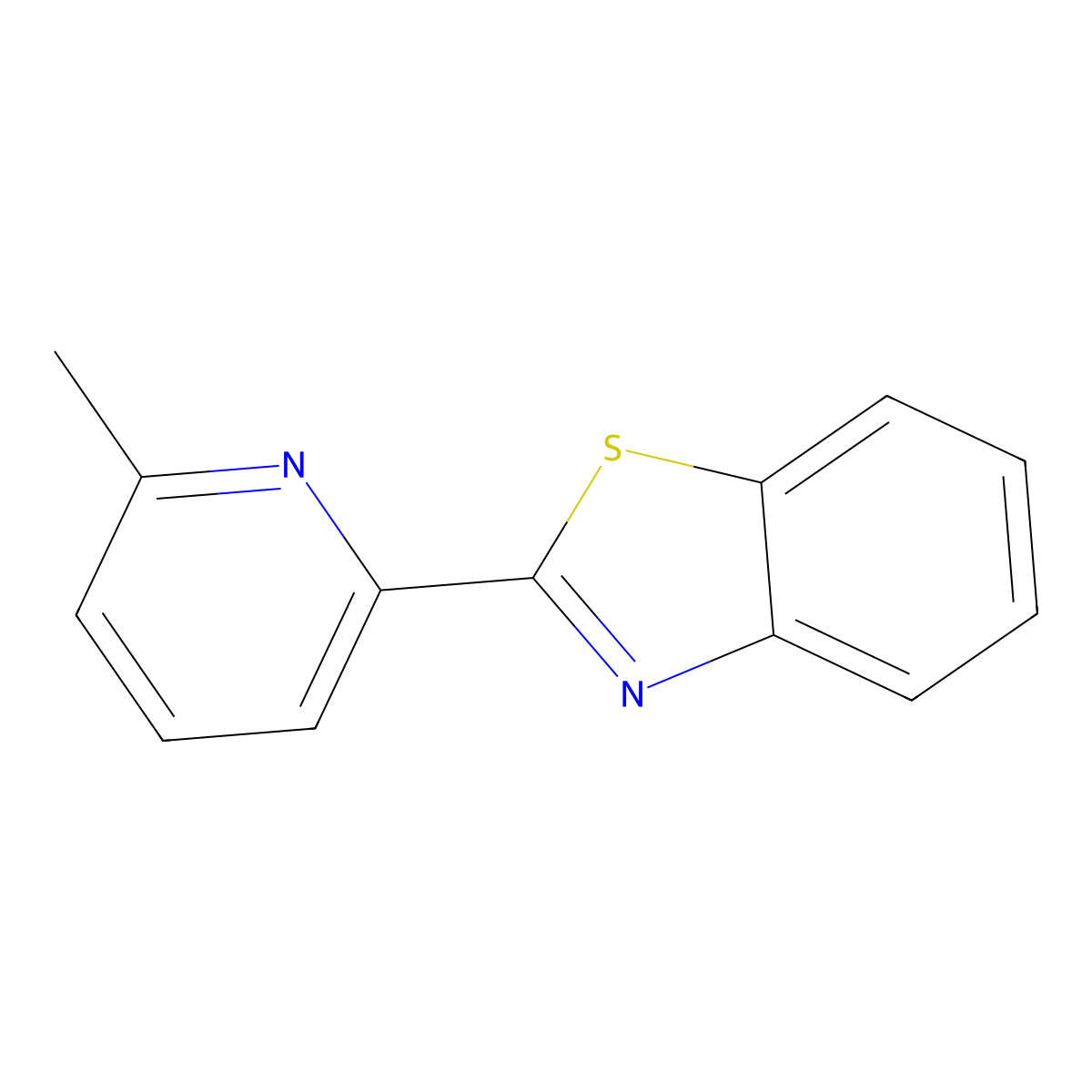 2-(6-Methylpyridin-2-yl)-1,3-benzothiazole molecular structure, CAS 22201-26-9