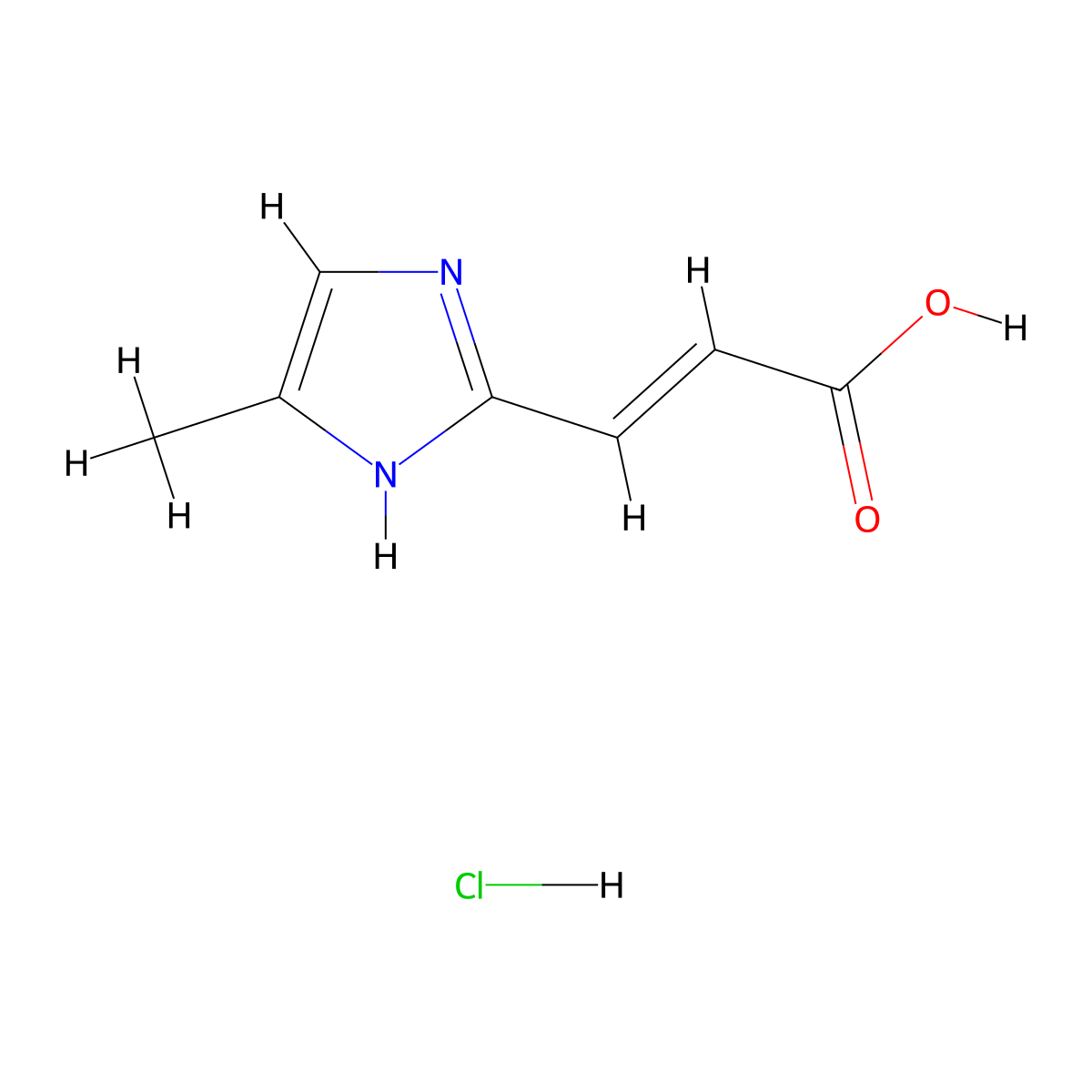 (2E)-3-(4-methyl-1H-imidazol-2-yl)prop-2-enoic acid hydrochloride molecular structure, CAS 2220111-37-3