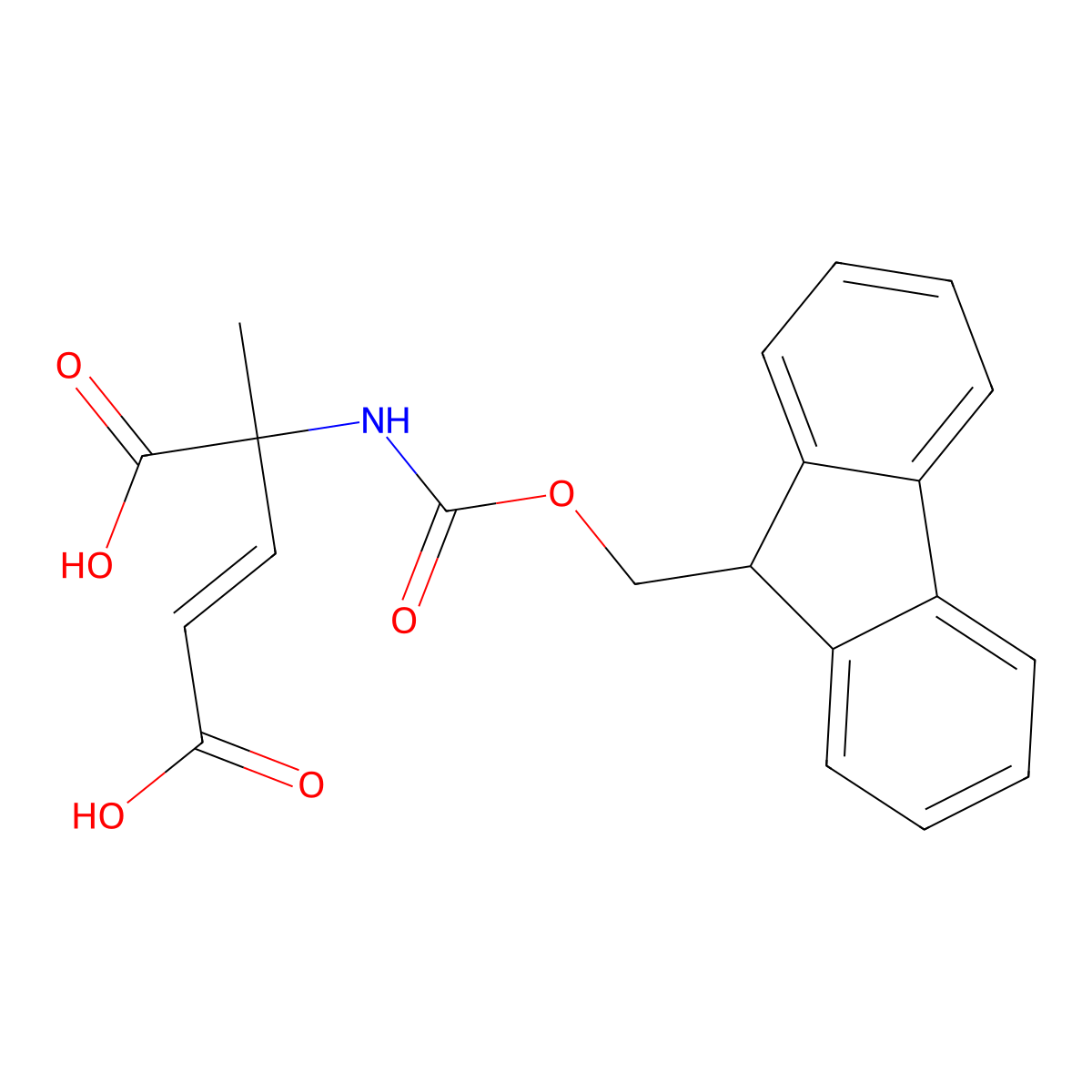 (2E)-4-({[(9H-fluoren-9-yl)methoxy]carbonyl}amino)-4-methylpent-2-enedioic acid molecular structure, CAS 2220111-38-4