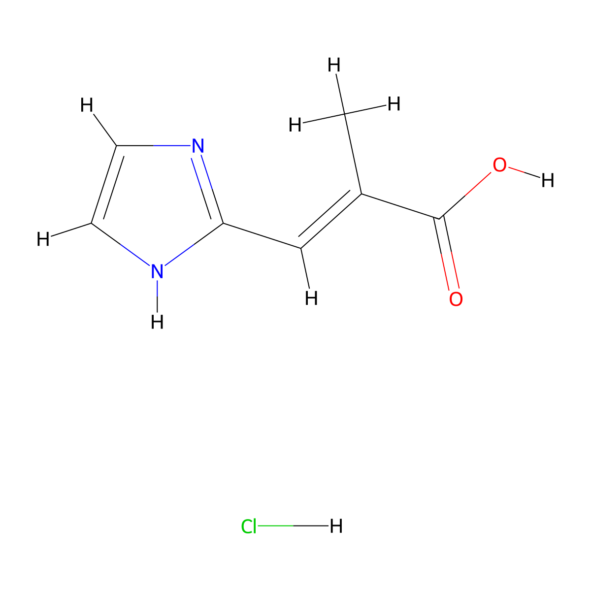 (2E)-3-(1H-imidazol-2-yl)-2-methylprop-2-enoic acid hydrochloride molecular structure, CAS 2220111-40-8