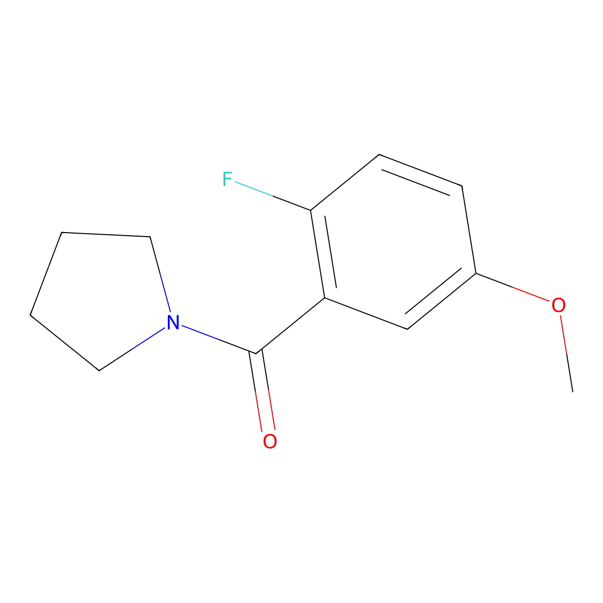 (2-Fluoro-5-methoxyphenyl)(pyrrolidin-1-yl)methanone molecular structure, CAS 2220186-20-7