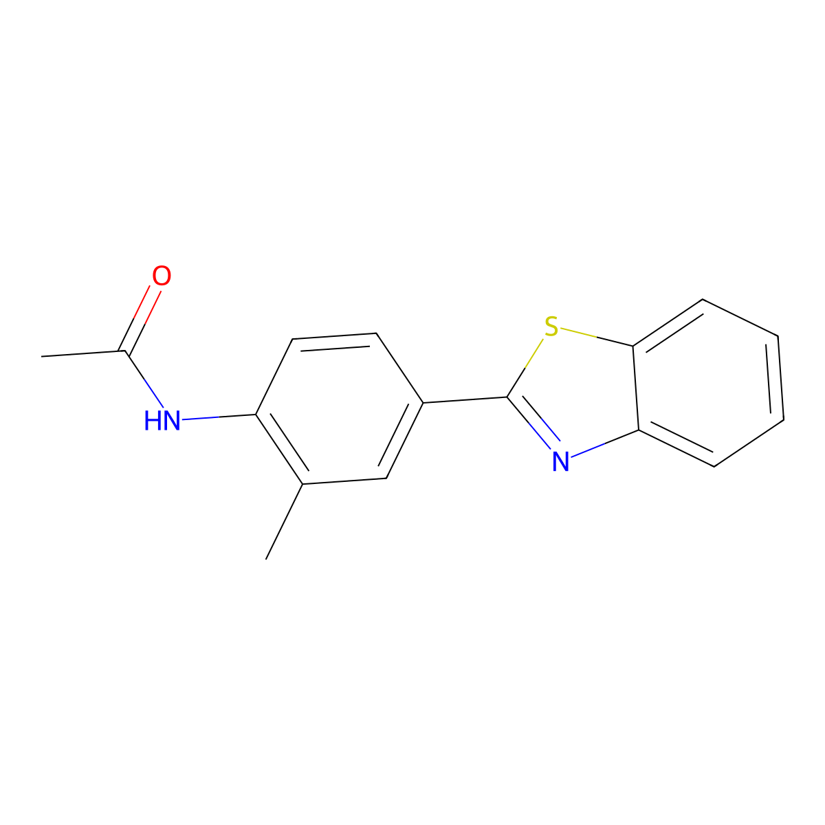 N-[4-(1,3-benzothiazol-2-yl)-2-methylphenyl]acetamide molecular structure, CAS 222022-16-4