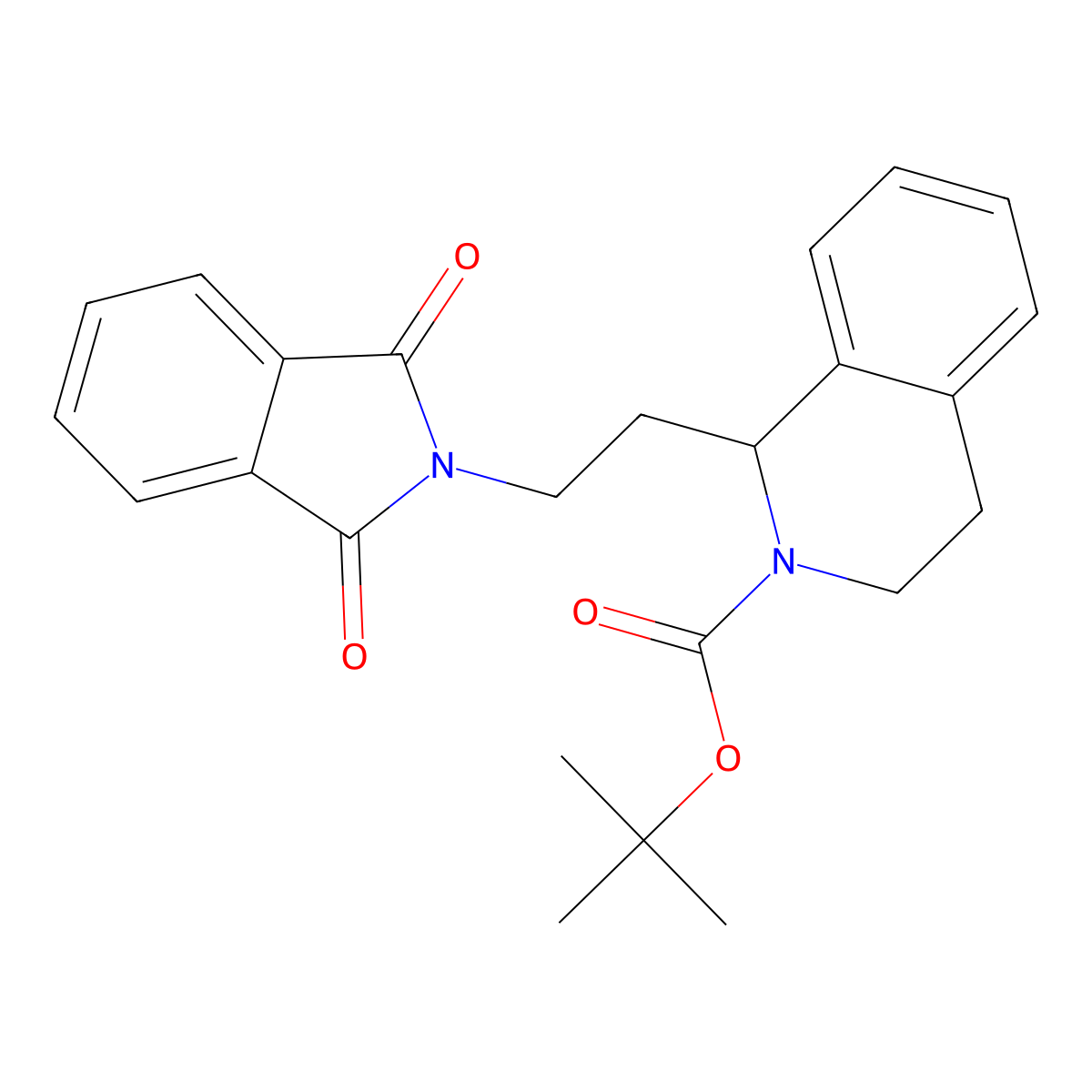 tert-butyl 1-[2-(1,3-dioxo-2,3-dihydro-1H-isoindol-2-yl)ethyl]-1,2,3,4-tetrahydroisoquinoline-2-carboxylate molecular structure, CAS 222022-66-4