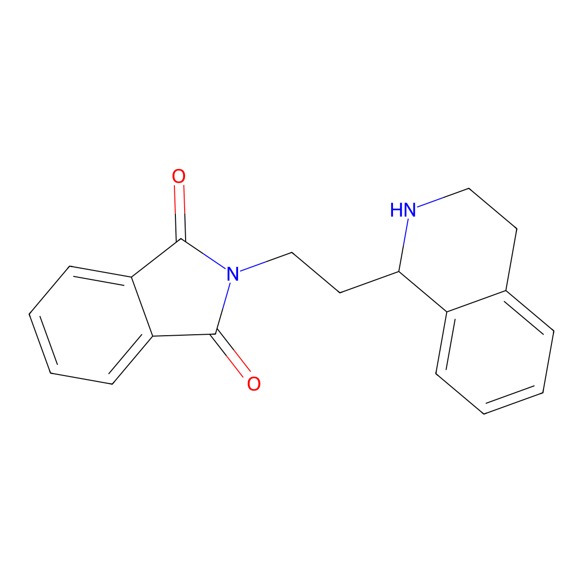 2-[2-(1,2,3,4-tetrahydroisoquinolin-1-yl)ethyl]-2,3-dihydro-1H-isoindole-1,3-dione molecular structure, CAS 222022-67-5