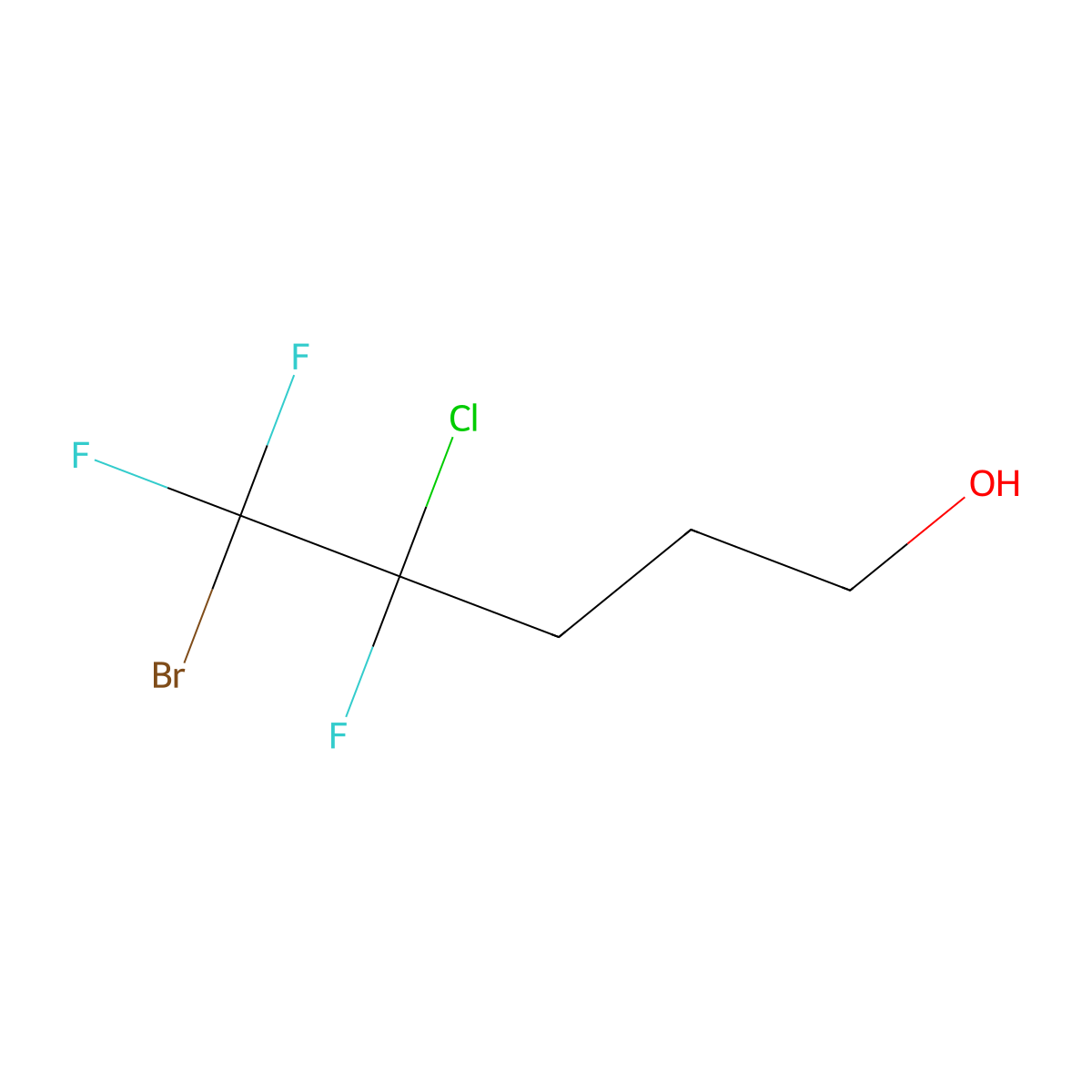5-Bromo-4-chloro-4,5,5-trifluoropentan-1-ol molecular structure, CAS 222026-50-8